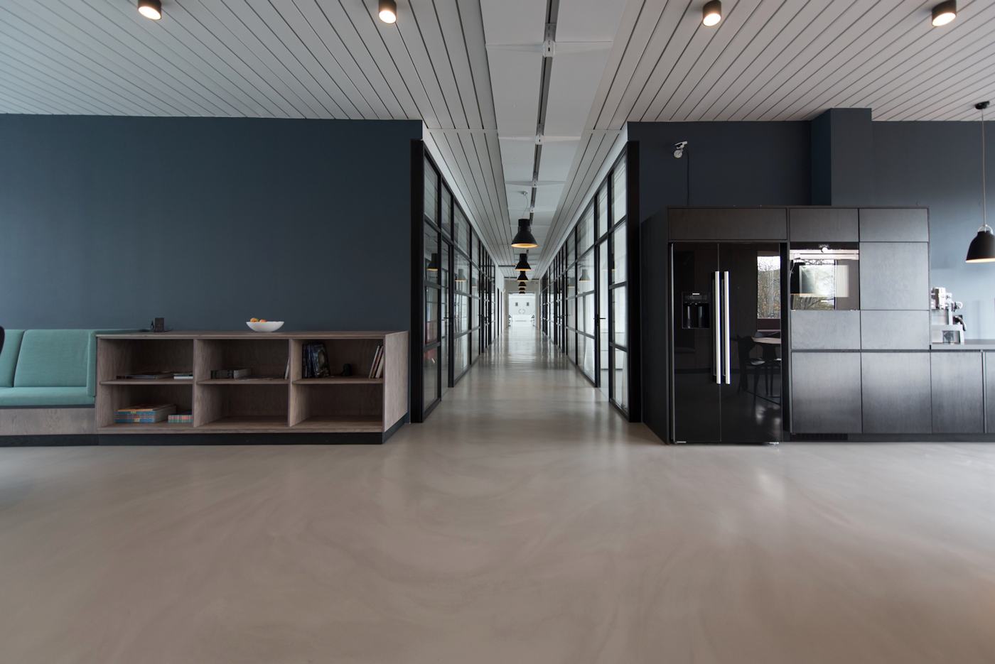 Modern office interior with natural light